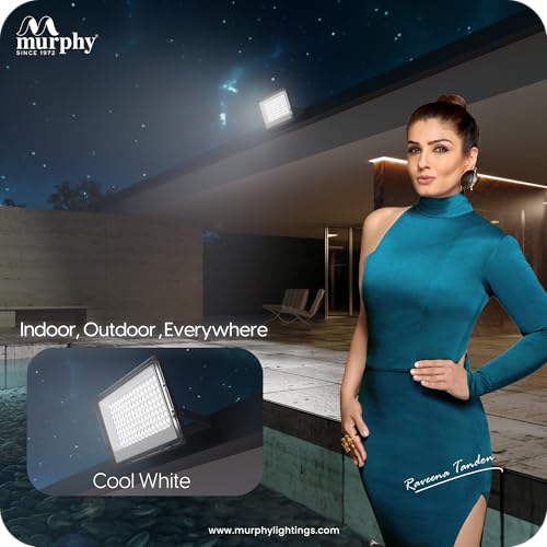 Murphy Stellar 100W LED Flood Light with Day-Night Sensor & Driver, Cool White 6500K, IP66 Waterproof, Outdoor Security & Landscape Lighting, BIS Approved, 2-Year Warranty – Pack of 2 - Image 5