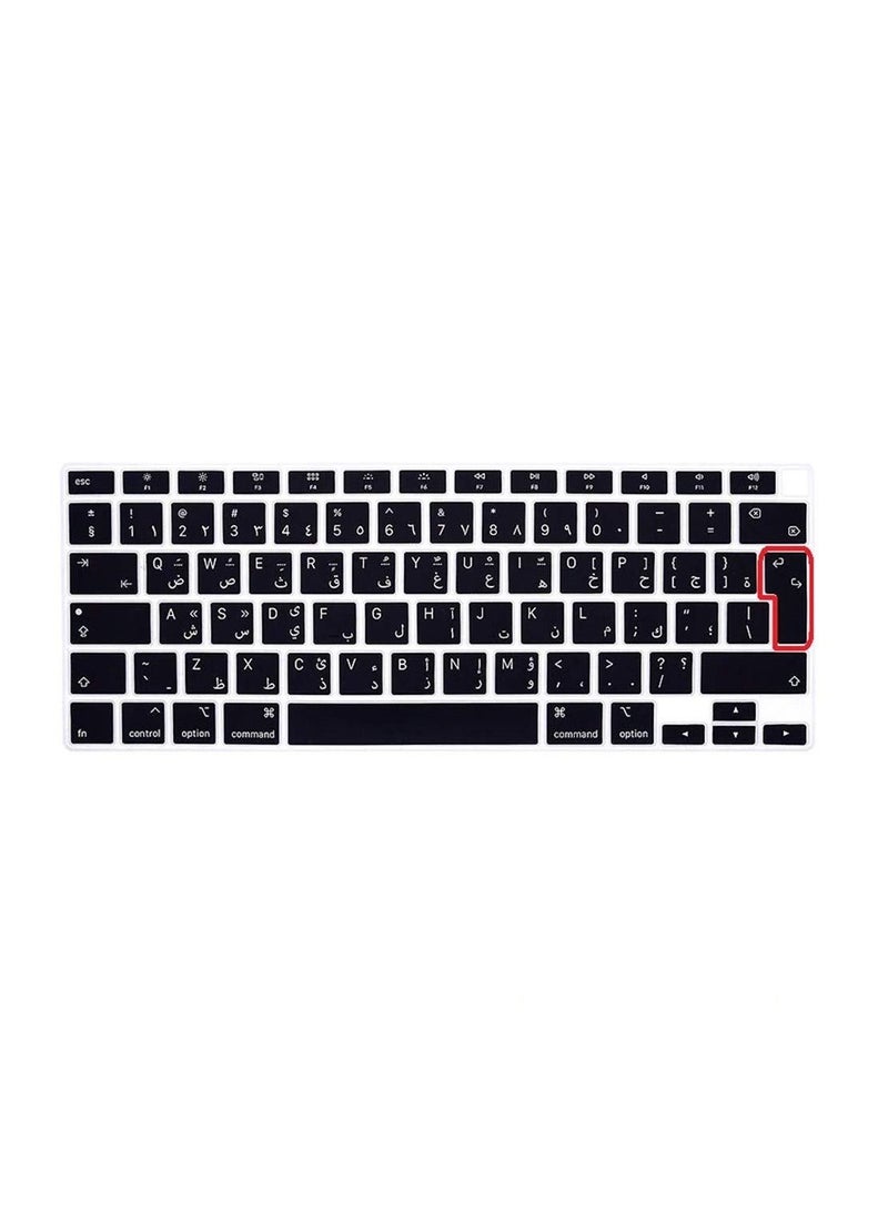 Silicone Keyboard Cover Keyboard Film Protector Skin for MacBook Air 13in 2020 Release TouchBar ID (A2179 UAE Layout Black) - Image 1