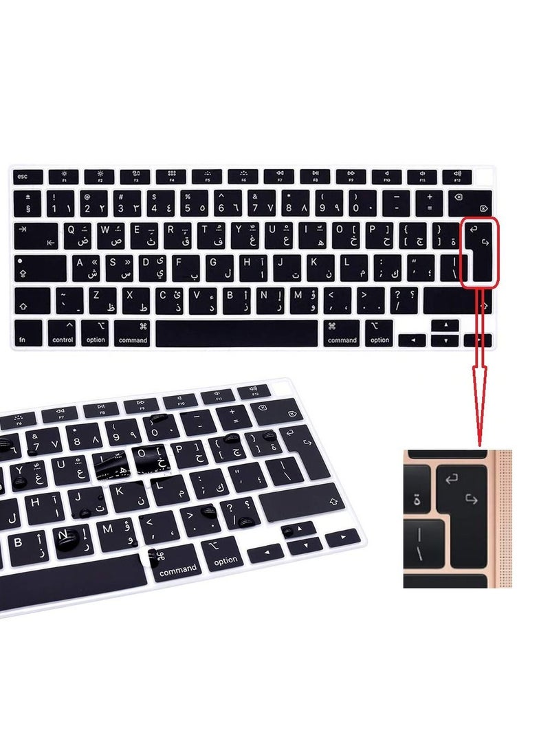 Silicone Keyboard Cover Keyboard Film Protector Skin for MacBook Air 13in 2020 Release TouchBar ID (A2179 UAE Layout Black) - Image 3