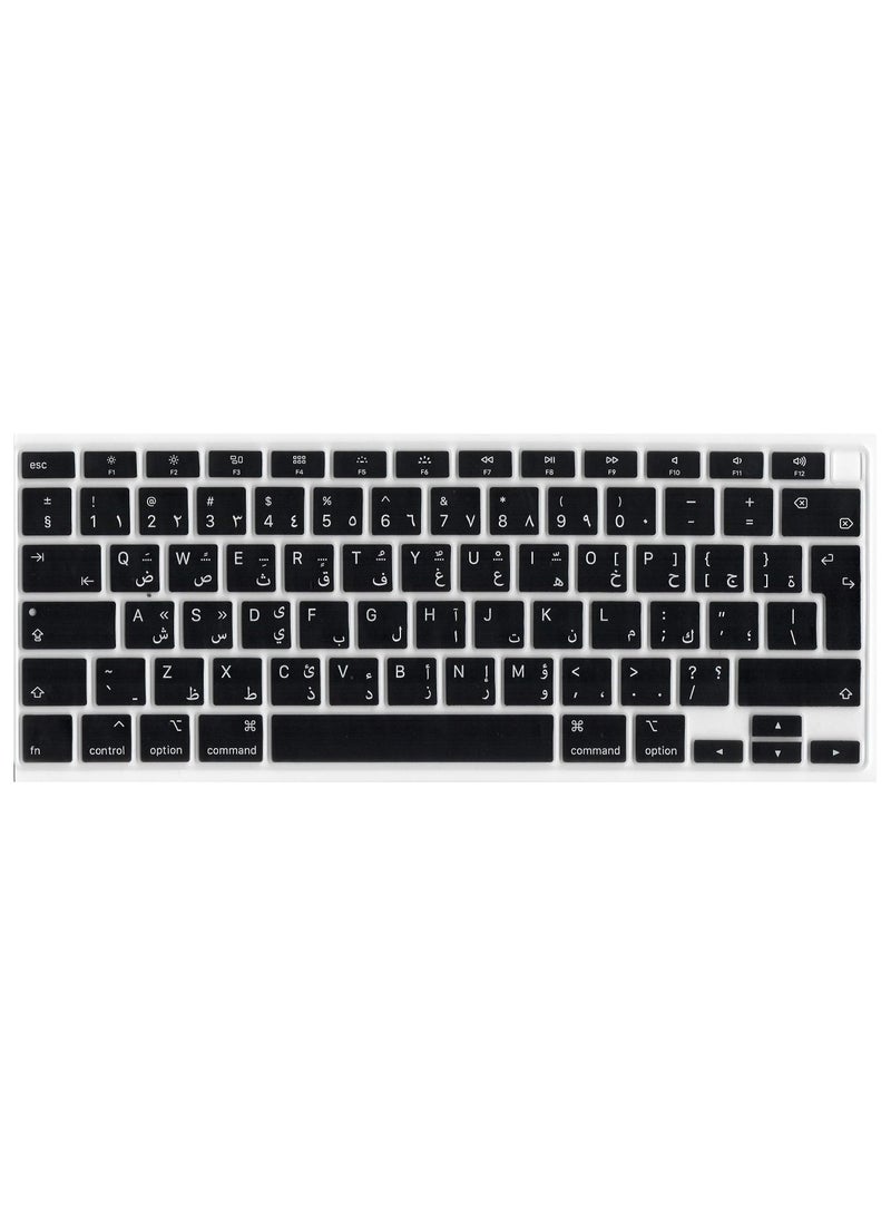 Silicone Keyboard Cover Keyboard Film Protector Skin for MacBook Air 13in 2020 Release TouchBar ID (A2179 UAE Layout Black) - Image 5