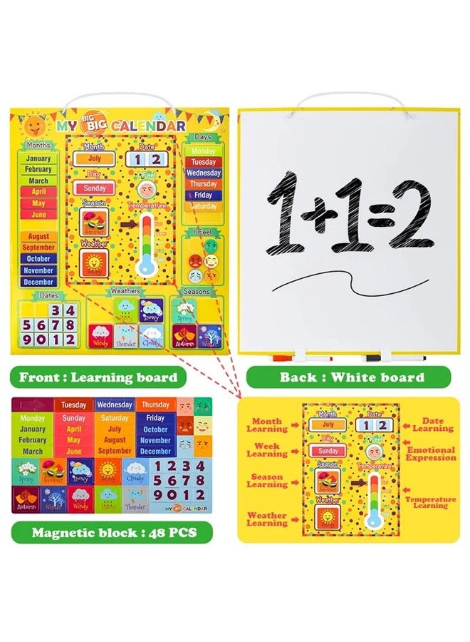 Quivlox Magnetic Calendar for Kids Girls, Wall Calendar for Boys Age 4 5 6 Preschool Calendar Learning Poster for 4-7 Year Old Kids Educational Calendar Homeschool Daily Calendar for Kids Classroom Calendar  - Image 4