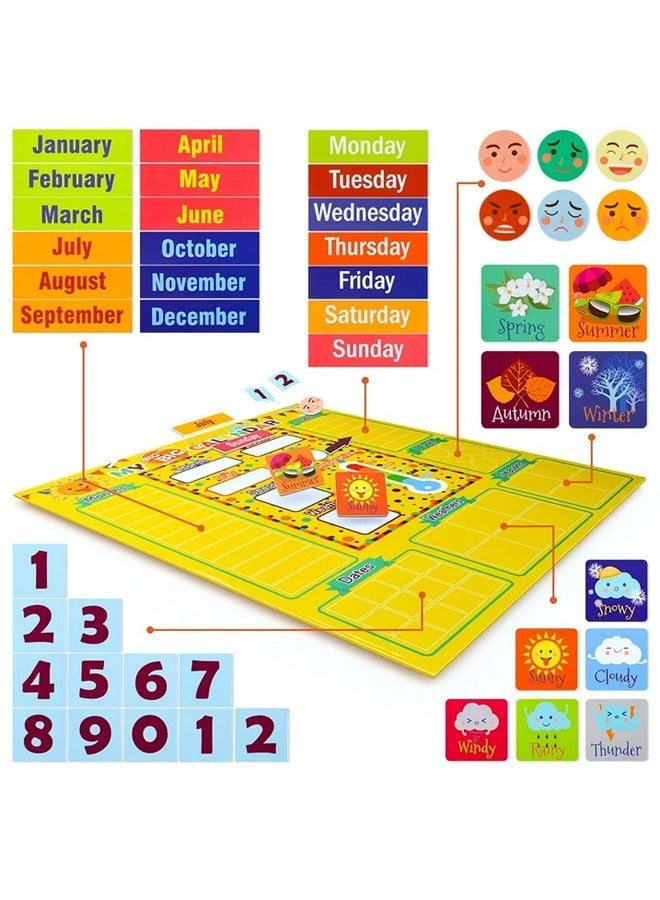 Quivlox Magnetic Calendar for Kids Girls, Wall Calendar for Boys Age 4 5 6 Preschool Calendar Learning Poster for 4-7 Year Old Kids Educational Calendar Homeschool Daily Calendar for Kids Classroom Calendar  - Image 5