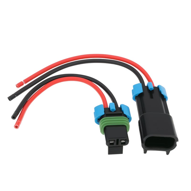 Micro Traders 2PCS 2Pin Car Fan Plug Wiring Harness Male Female Connector Compatible with Delphi MetriPack 280 Series Line Length 135cm 14AWG 2Terminal Fan Plug Harness