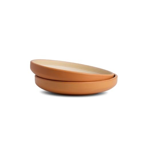 Shay Pasta Plate Set, 21cm, 2 Pieces, Klay White | Matte Finish | Pasta Bowl | Deep Plate (Pasta Plate - Klay White) - Image 1