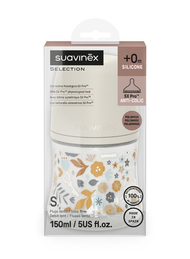 SUAVINEX زجاجة رضاعة للأطفال من بولياميد بحلمة فسيولوجية ببطء، تحاكي تجربة الرضاعة الطبيعية، 0+ أشهر 150 مل - رمادي - Image 3