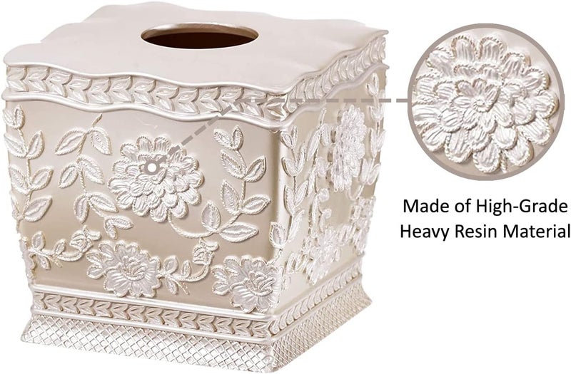 Popular Bath صندوق مناديل بتصميم كرمة الورد - Image 3