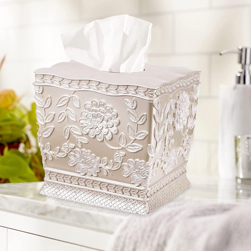 Popular Bath صندوق مناديل بتصميم كرمة الورد - Image 2