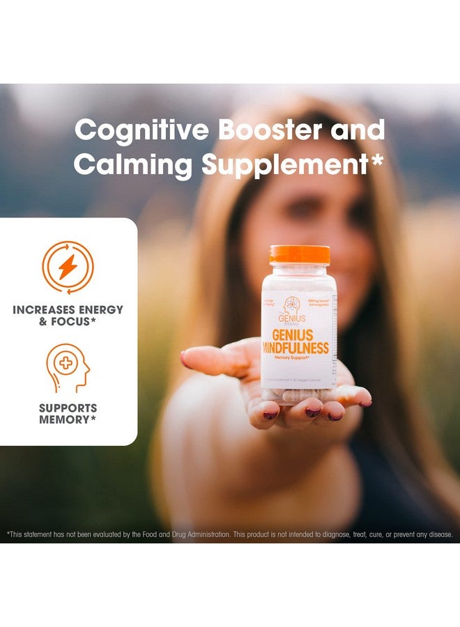 ذا جينيس براند العلامة التجارية جينيوس - مكمل جينيوس مايندفولنس الطبيعي المهدئ مع أشواغاندا، ونيورو فاكتور، ومستخلص التوت الأزرق، معزز للدماغ الإدراكي، يعزز الذاكرة والتركيز والطاقة - 30 كبسولة - Image 3