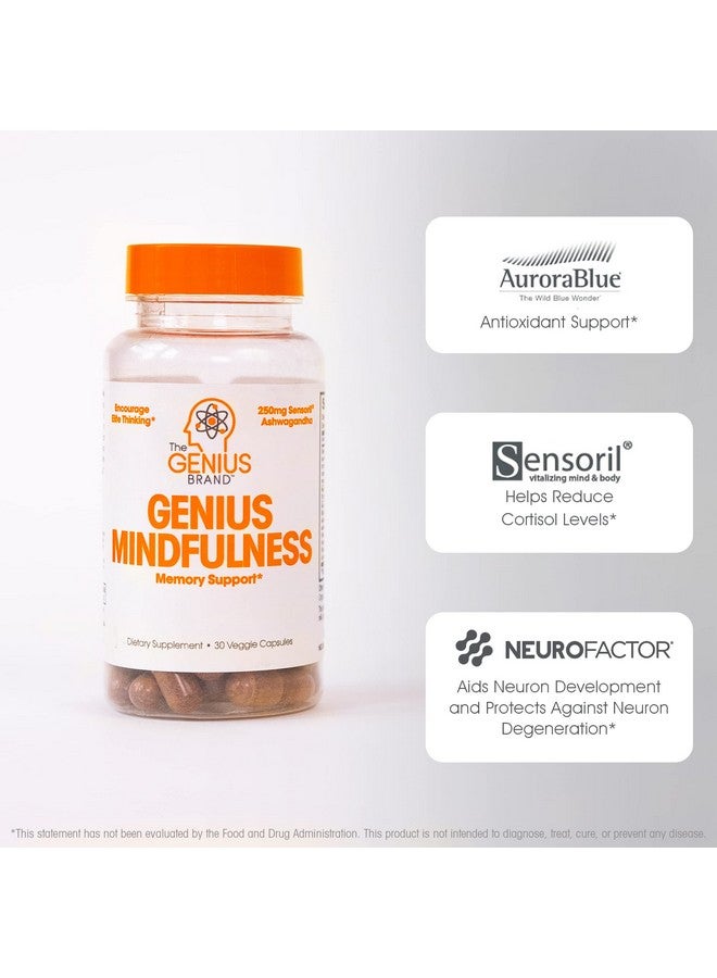 ذا جينيس براند العلامة التجارية جينيوس - مكمل جينيوس مايندفولنس الطبيعي المهدئ مع أشواغاندا، ونيورو فاكتور، ومستخلص التوت الأزرق، معزز للدماغ الإدراكي، يعزز الذاكرة والتركيز والطاقة - 30 كبسولة - Image 4