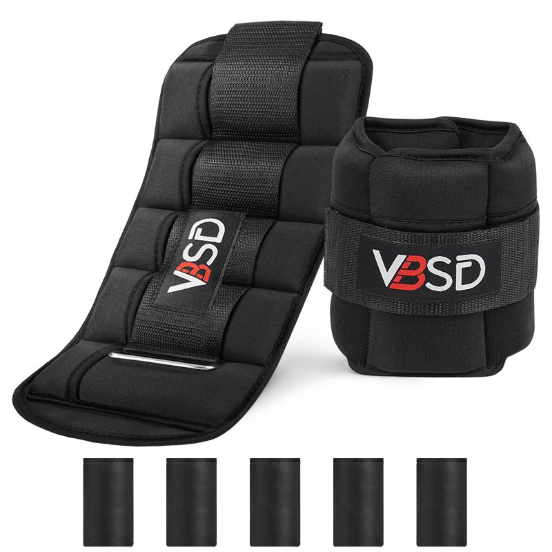 VBSD Adjustable Ankle Weights for Men Women, 7lbs/Pair Leg Weight Straps, Weighted Ankle Weight Set with Removable Sandbags for Walking Running Yoga Physical Therapy Gym Home Workout - Image 1