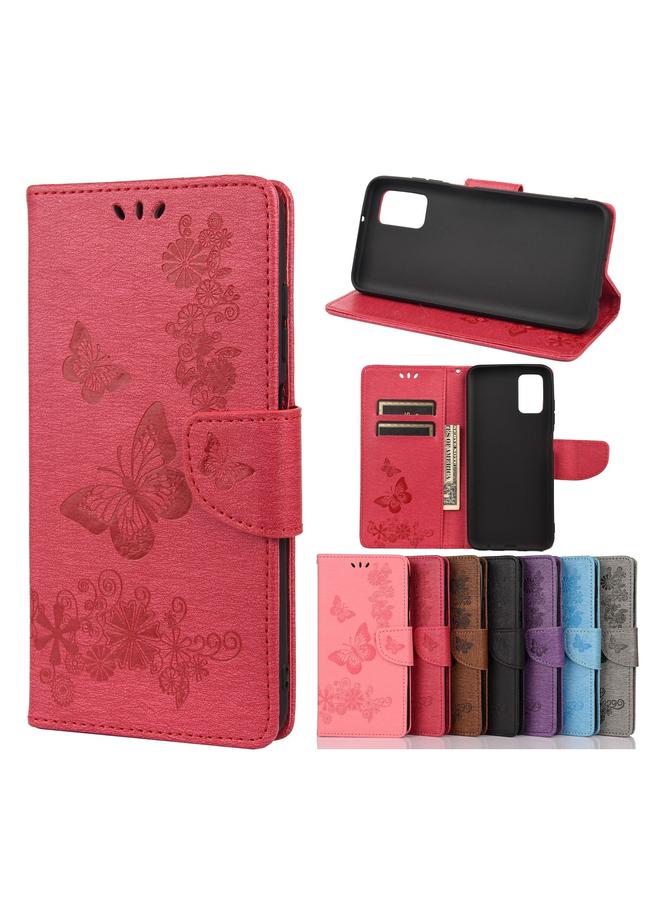 S-TOP Case For Samsung Galaxy A03s 166mm Vintage Embossed Floral Butterfly Pattern Horizontal Flip Leather Case with Card Slot & Holder & Wallet & Lanyard - Image 1
