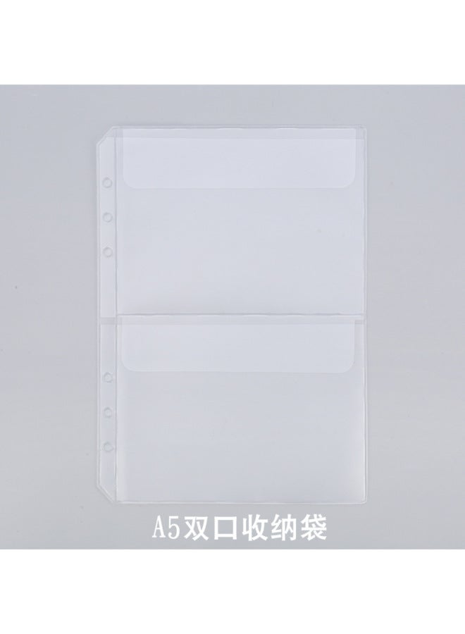 YR A5a6pvc Six-hole Frosted Loose-leaf Storage Bag, Certificate Sticker, Bill, Business Card Book, Card Bag, Standard Hole Pocket - Image 1