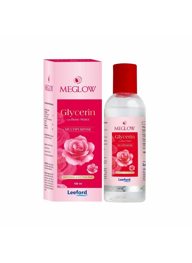 MEGLOW - Glycerin With Rose Water Toner Face Pack Of 2-100Ml Each - Enriched With 12% Rose Water And 88% Glycerin) || Multipurpose Use || For Nourished Soft And Smooth Skin (Unisex) - Image 1
