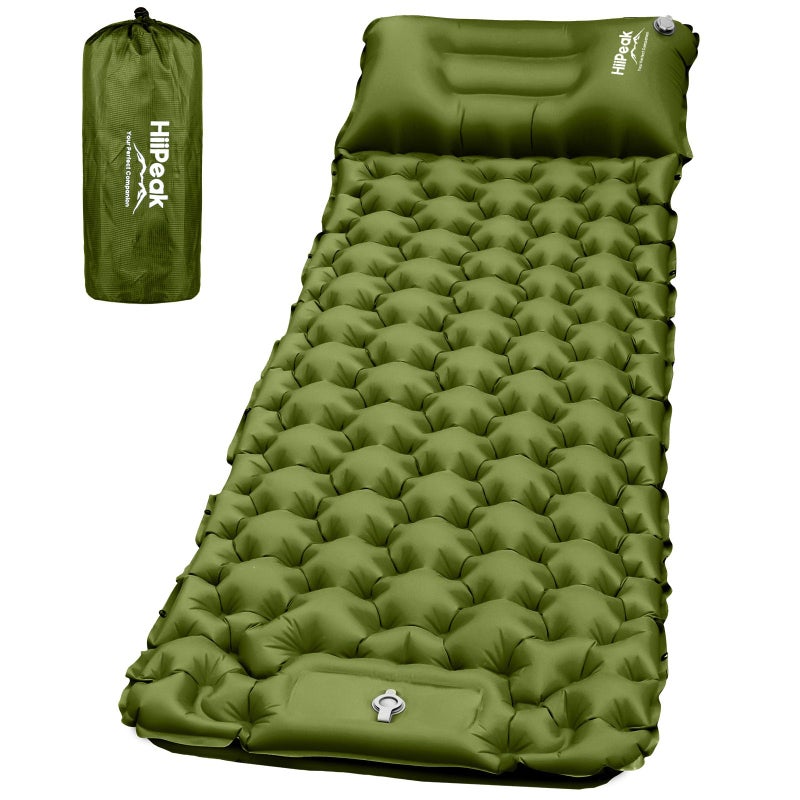 HiiPeak Sleeping Pad for Camping Ultralight Inflatable Sleeping Mat with Builtin Foot Pump Pillow Upgraded Compact Camping Air Mattress for Tent Backpacking Hiking - Image 2