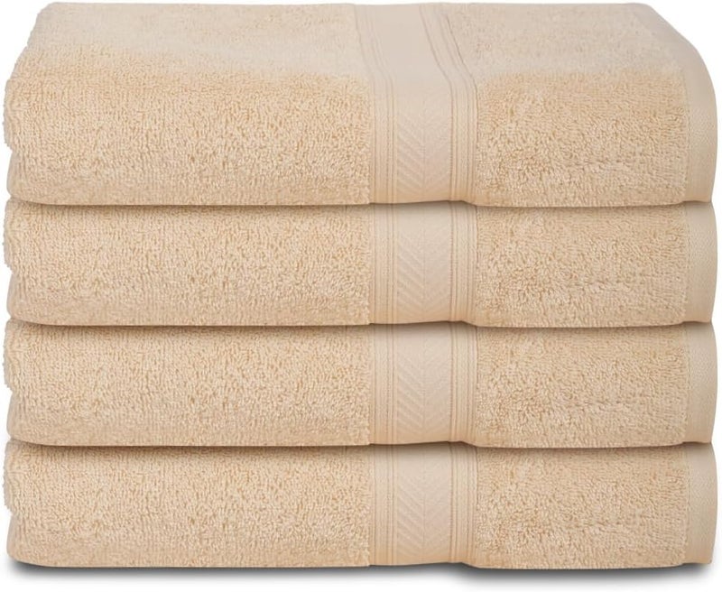 Casa Lino 500GSM 4 Pack Hand Towels for Bathroom  18""x28""  100% Cotton  Ultra Soft & Highly Absorbent  500 GSM Premium Luxury Towels for Gym  Shower  Hotel  New Apartment Essentials  Linen