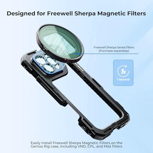 Freewell Genius Rig Cage for iPhone 16 Pro Max - Tool-Free Setup, Multifunctional Tripod and Monopod Handles, Bluetooth Remote - Image 5