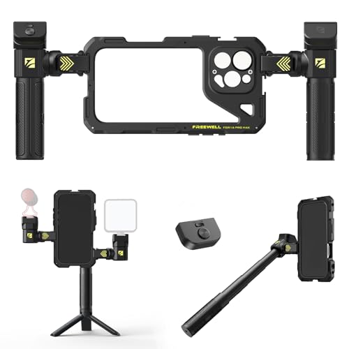 Freewell Genius Rig Cage for iPhone 16 Pro Max - Tool-Free Setup, Multifunctional Tripod and Monopod Handles, Bluetooth Remote - Image 1