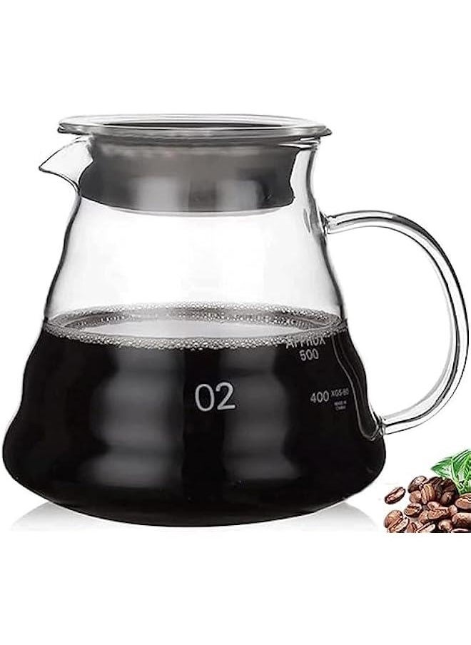 HOOKOR Clear Glass Hand Drip Coffee Server - 20oz  - Image 1