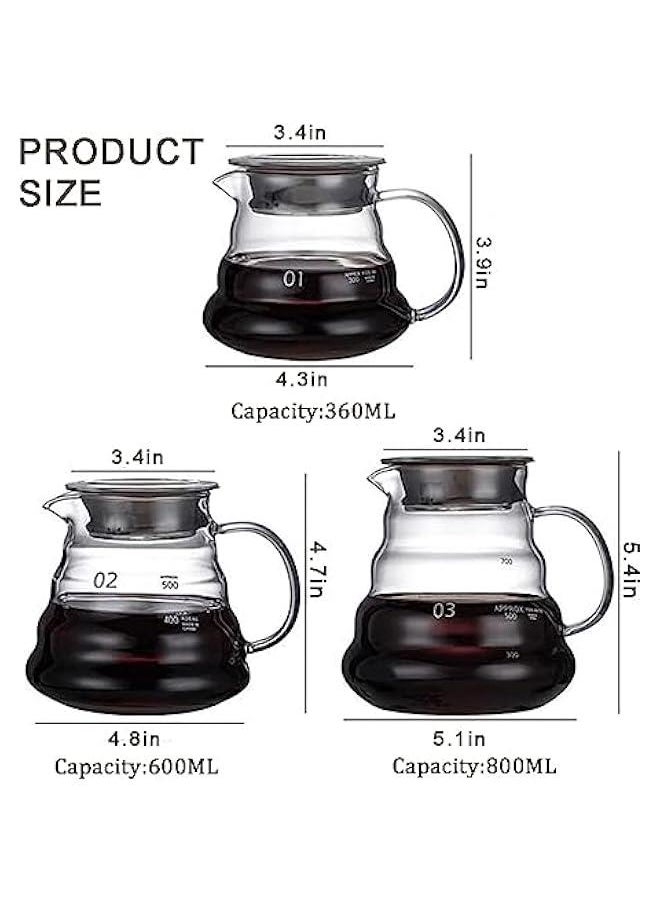 HOOKOR Clear Glass Hand Drip Coffee Server - 20oz  - Image 3