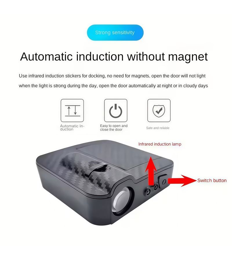 2 Pcs Skeleton Car Door Projection Welcome Light With Universal Infrared Sensor Easy Installation Compact And Practical - Image 2