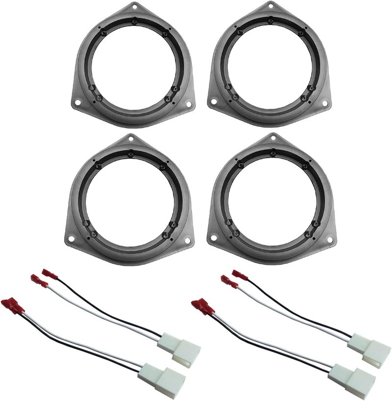 DKMUS 2 x Pairs 6.5" Car Door Speaker Adapter Plates with Wiring Harness for Toyota Models - Image 1