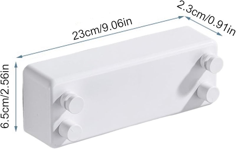 حبل غسيل أبيض قابل للسحب حامل تجفيف مثبت على الحائط مجموعة غسيل داخلية وخارجية - Image 3