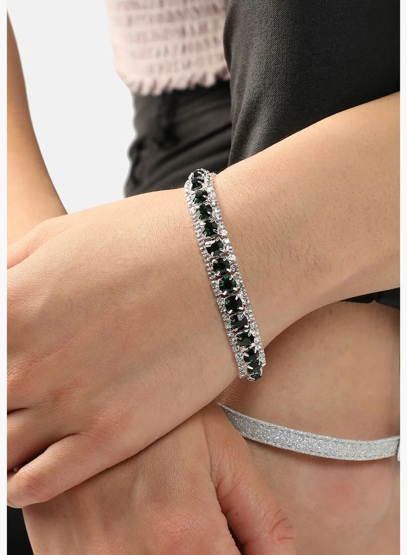 SOHI Silver Plated Party Designer Stone Bracelet For Women