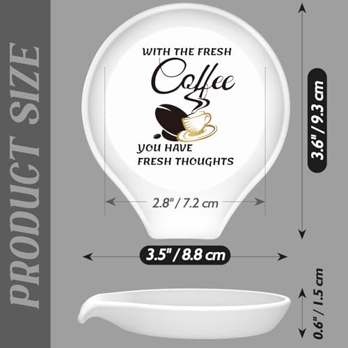 Koluti Silicone Coffee Spoon Rest for Coffee Station Decor, Small Spoon Stirrers Teaspoon Holder for Countertop, Cute Spoon Buddy Coffee Accessories, 3.6”L x 3.5”W x 0.6”H, White - Image 4