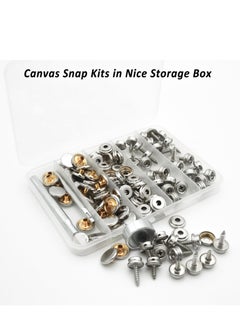 Excefore Canvas Snap Kit, Heavy Duty Snap Fastener Kit, Stainless Steel Snap Button Kit, 20 Sets 10mm Snaps and 20 Sets 15mm Snaps, Suitable for Boat Cover, Tarps, Canvas, Leather  - Image 4