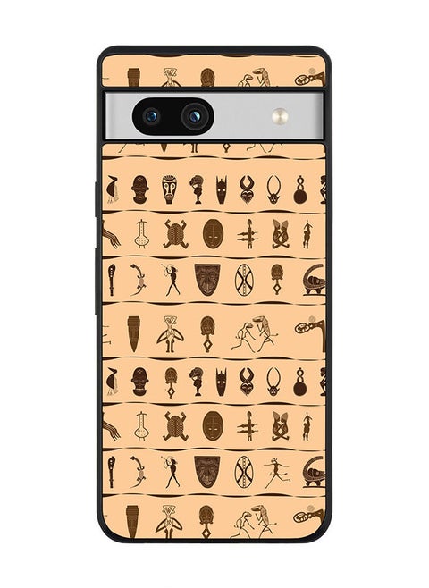 Rugged Black edge case for Google Pixel 7a 5G Slim fit Soft Case Flexible Rubber Edges Anti Drop TPU Gel Thin Cover -  Tribal Hieroglyphics