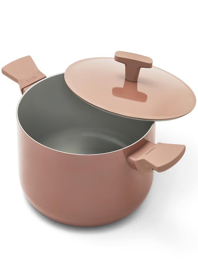 Ember Cookware قدر طهي سيراميك أرسيللا من إمبر كوكوير، 24 سم | قدر سعة 5 لترات غير لاصق وغير سام مع غطاء | معتمد من هيئة المواصفات والمقاييس الهندية | أواني طهي سيراميك | قدر برياني | خالٍ من مركبات PFAS وPTFE | ضمان 5 سنوات | تيراكوتا - Image 1