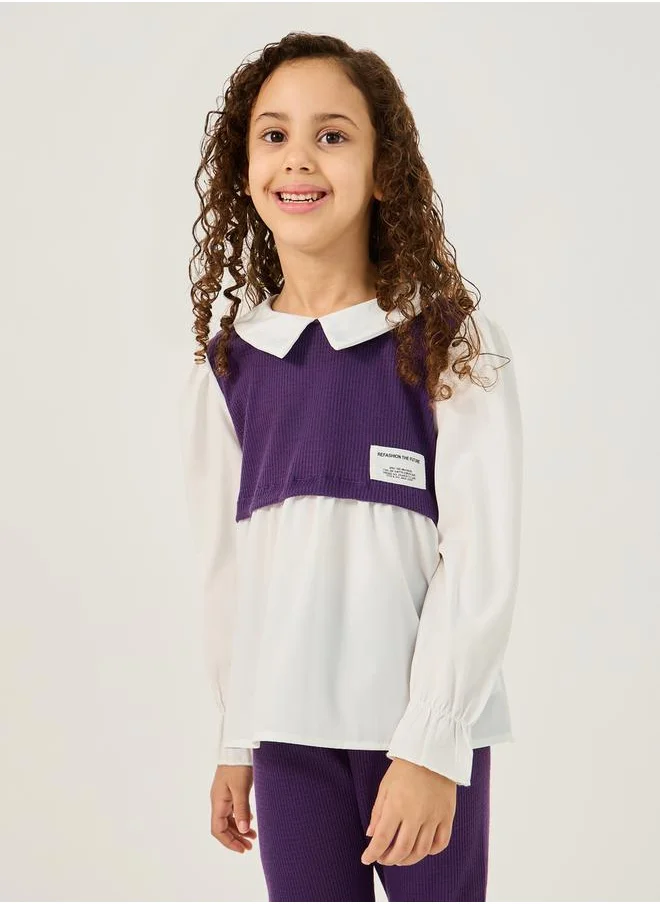 Styli 2in1 Style Collared Shirt and Leggings Set