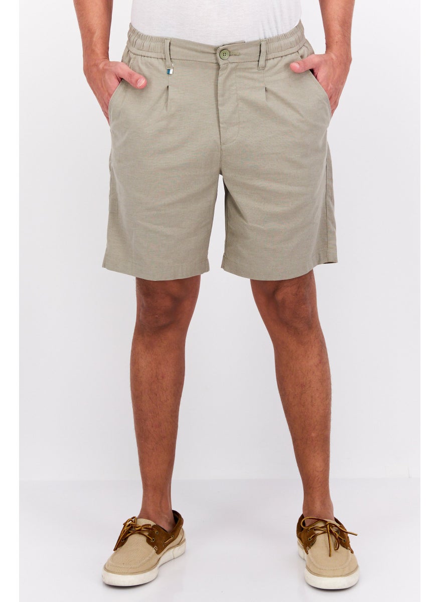 Men Solid Basic Shorts, Light Olive - pzsku/Z2E7EB3F251377F4D2AA0Z/45/_/1737642072/fc3d7706-1692-44e9-939a-b59f20d37d85