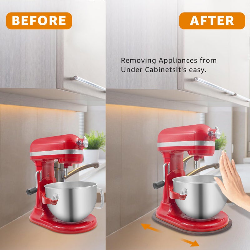 JAYOBGO Bamboo Mixer Slider for Kitchen Aid 5-8 Qt Bowl Lift Stand Mixer, Kitchen Appliance sliding mat Countertop Storage Attachments, Mixer Accessories Sliding Tray Moving Board for Kitchen Aid (Brown) - Image 5