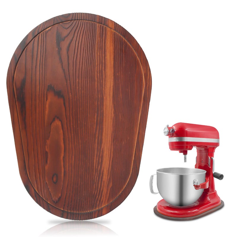 JAYOBGO Bamboo Mixer Slider for Kitchen Aid 5-8 Qt Bowl Lift Stand Mixer, Kitchen Appliance sliding mat Countertop Storage Attachments, Mixer Accessories Sliding Tray Moving Board for Kitchen Aid (Brown) - Image 1