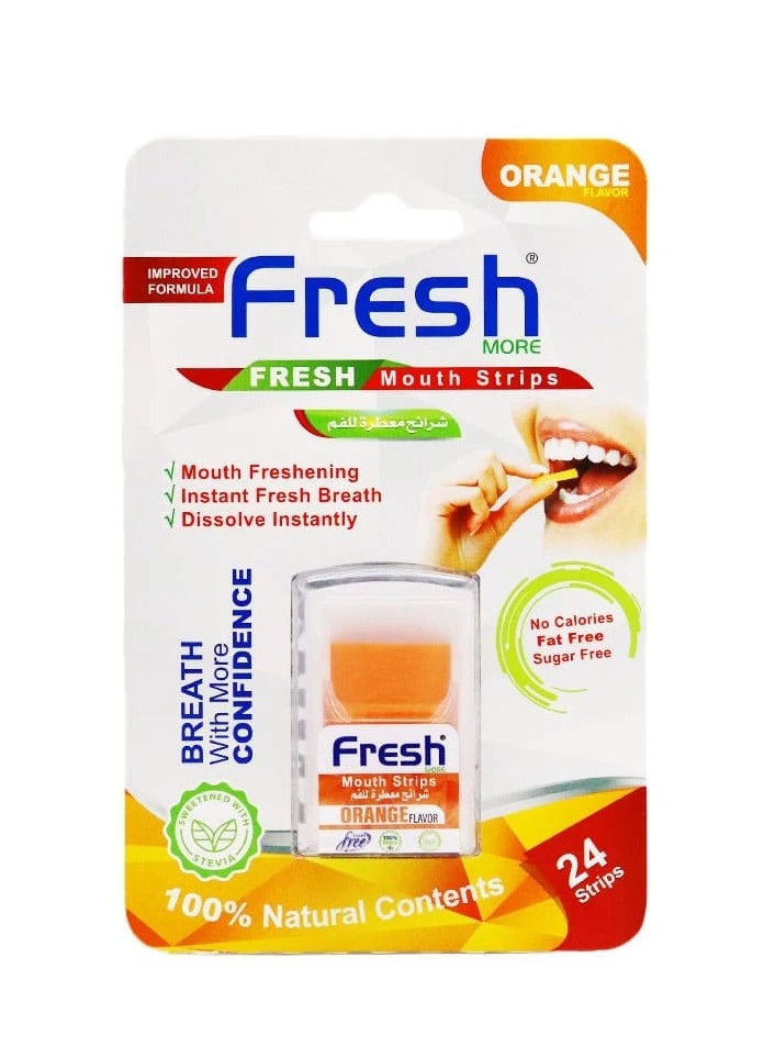 Fresh More - Fresh Mortar Mouth Freshener Strips Orange Flavor - 24 Strips - Image 1