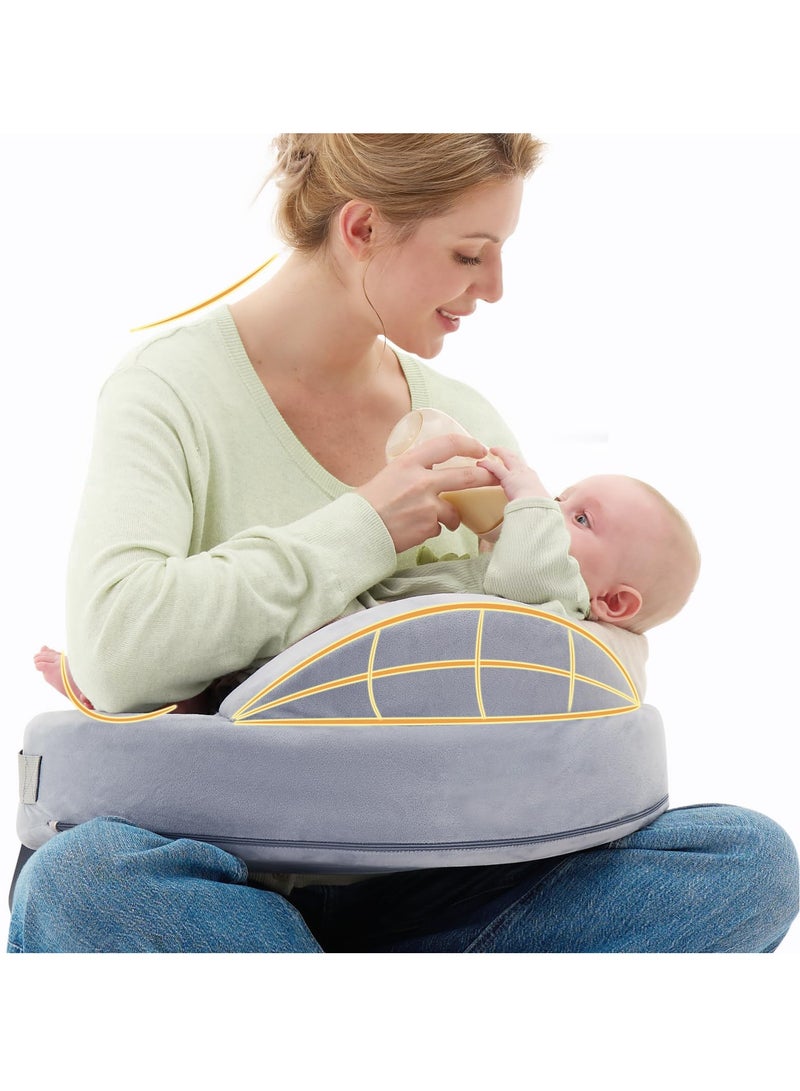 وسادة رضاعة من إسفنج الذاكرة الحصري - سياج أمان رائد - وسادة رضاعة طبيعية كبيرة الحجم لراحة ودعم مريحين - رضاعة أسهل وأكثر صحة - مناسبة للجميع، غطاء قابل للإزالة - Image 1