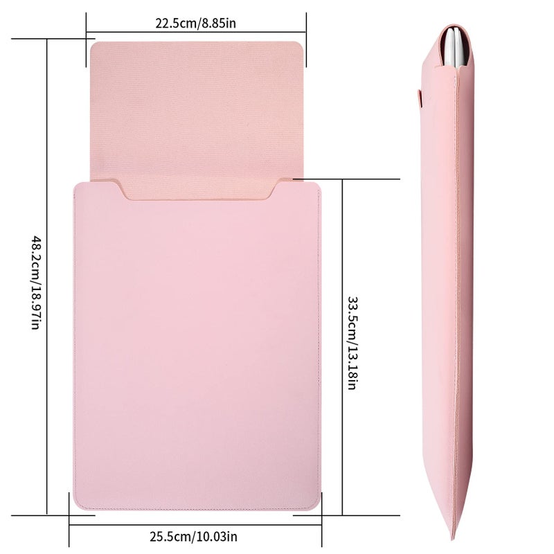 HexinYigjly 13.3-14" Laptop Sleeve, Padded Laptop Case, Thin Portable Case Bag - Compatible with 2022 Pro 14 inch/2015 Pro 13.3 inch/2015 Air 13.3 inch (Light Pink) - Image 2