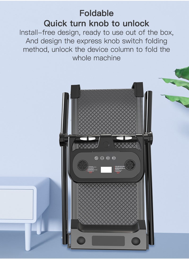 Sharpdo - 1-10KM/H Foldable Home Multifunctional Automatic Treadmill with Heart Rate Measurement 121*58.5*117CM - Image 1