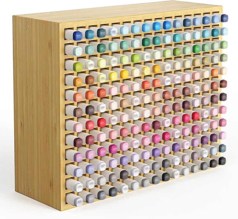 DUJEN 180 Slots Marker Storage and Organizer, Color Pencils Paint Brushes Pen Holder for Office Desk, Completely Assembled Marker Holder Case (Size: 12.6"X15.3"X5.3") - Image 1