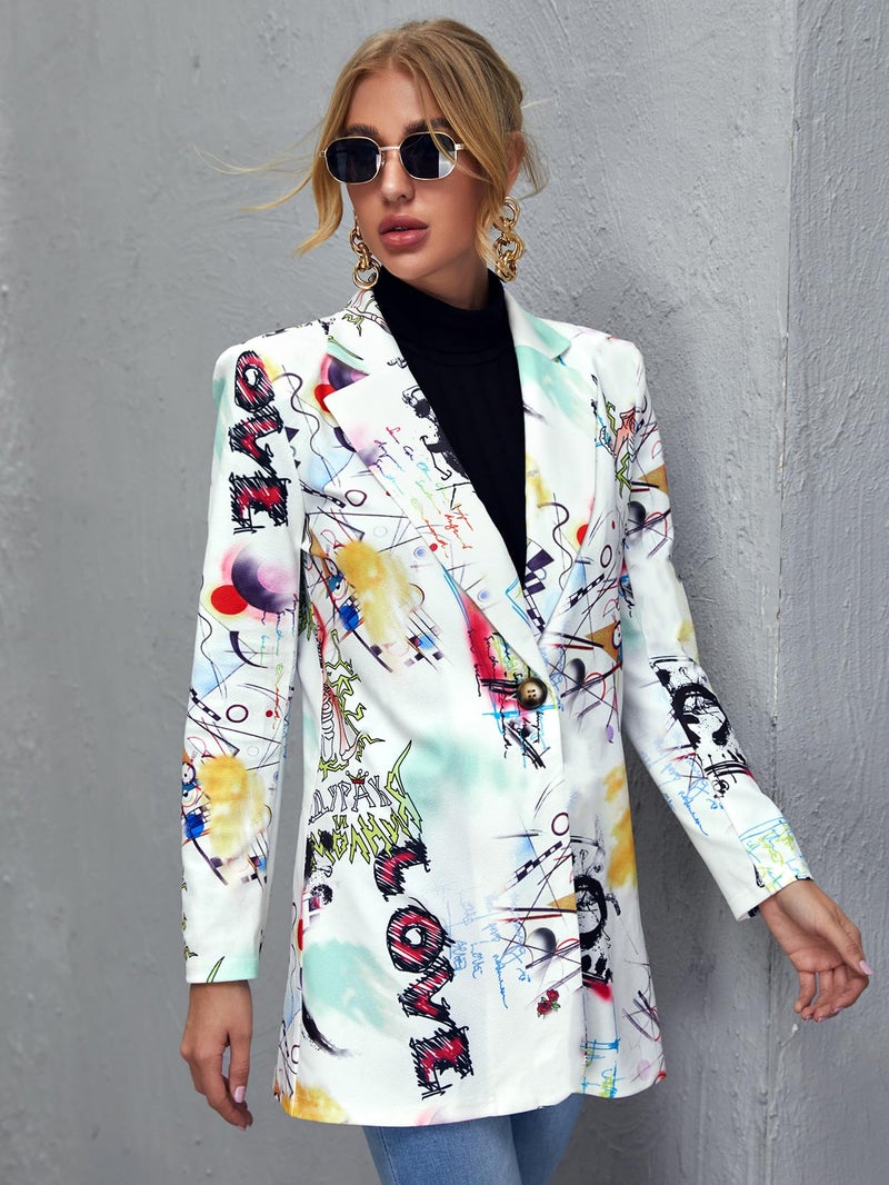 Floerns Women's Casual Long Sleeve Graphic Colorful Blazer Work Suit Jackets Multi 1 L - Image 5