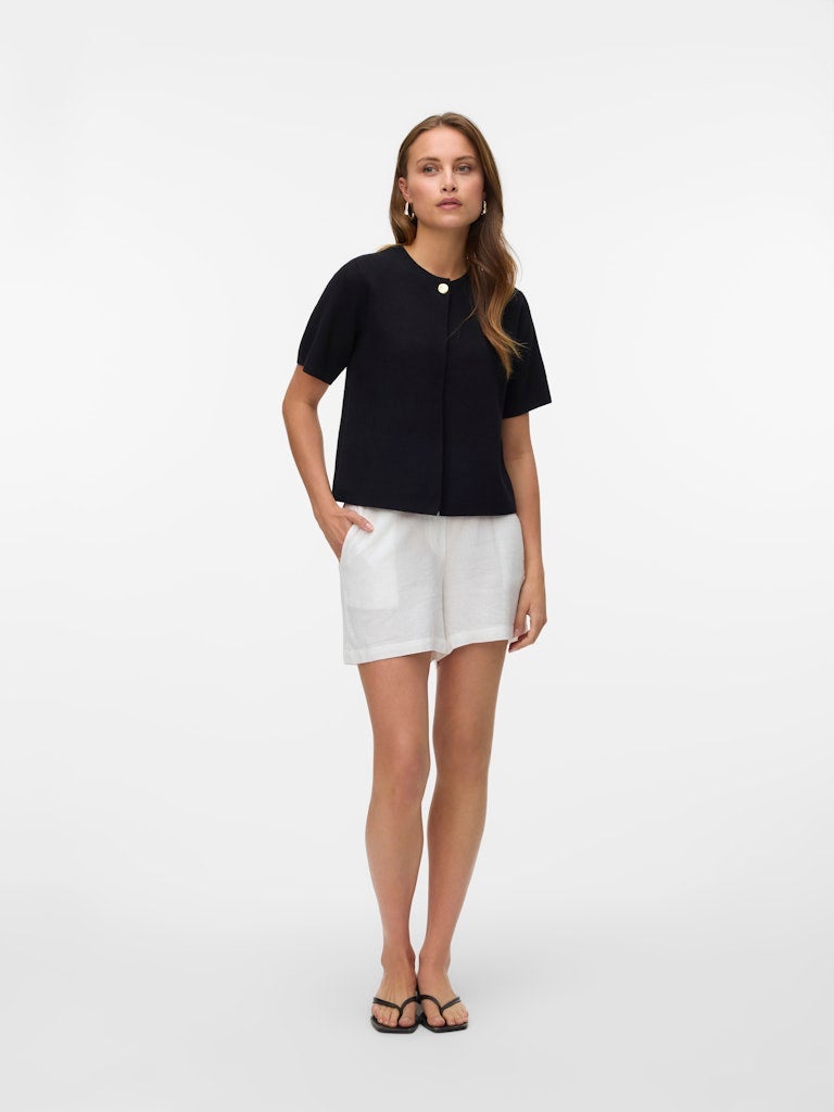 VERO MODA VMGOLD SS ياقة دائرية بزر واحد كاردجان - Image 3