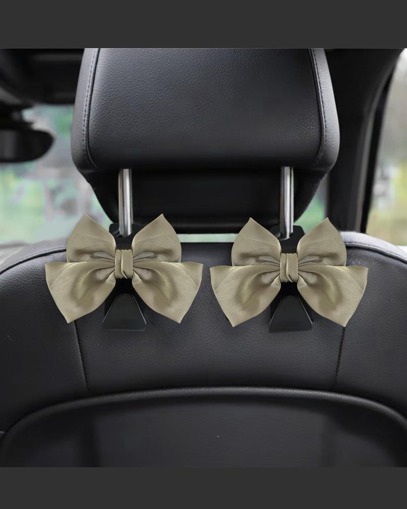 BVGACI 2 Pack Car Purse Hooks, Cute Bow Car Seat Headrest Hook Hanger for Purses and Bags (Grass green) - Image 1