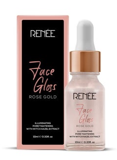 RENEE Face Gloss For Glass Like Skin   Instant Illumination  Radiant Glow  Pore Tightening Nourishes Skin  Hydrating and Lightweight Moisturizing Glowing Makeup Base With Hyaluronic Acid  Rose Gold