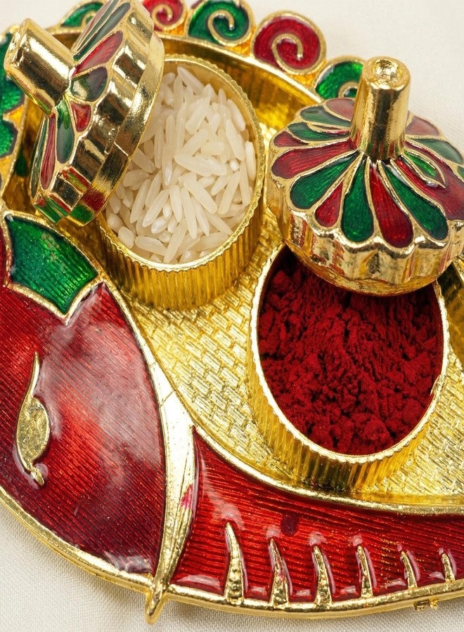 LOVENSPIRE حامل زينة غانيش شانخ من لوفنسباير، حامل هالدي كومكوم لصينية البوجا - هدايا تذكارية لحفلات الزفاف، وهدايا الانتقال إلى منزل جديد، واحتفالات المهرجانات الهندية، 20 قطعة - Image 2