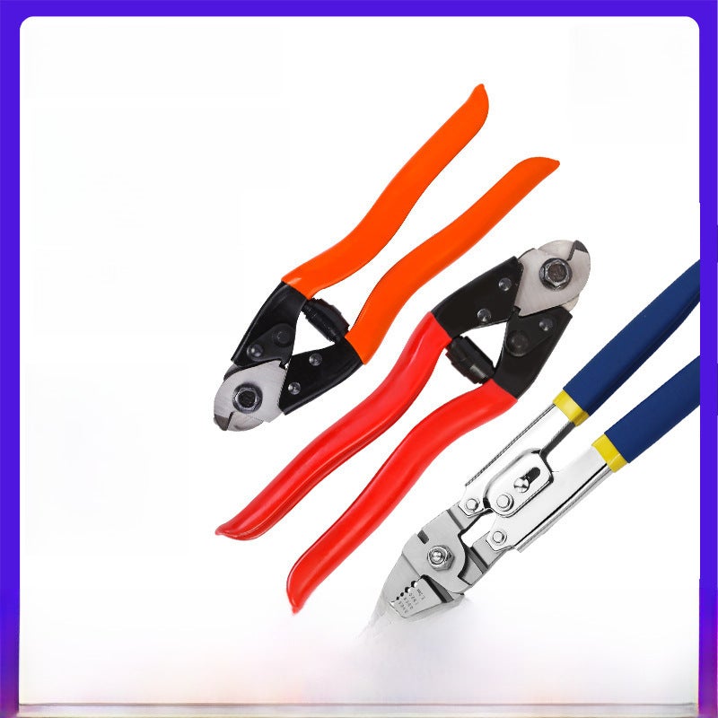 Luwei Tools Wire Rope Scissors 8-inch Bicycle Wire Cutter Brake Wire Cutter Multifunctional Steel Cable Scissors Industrial Grade(Two-color set handle small steel cannons 12 per box, 72 per piece, 0.41kg) - Image 2