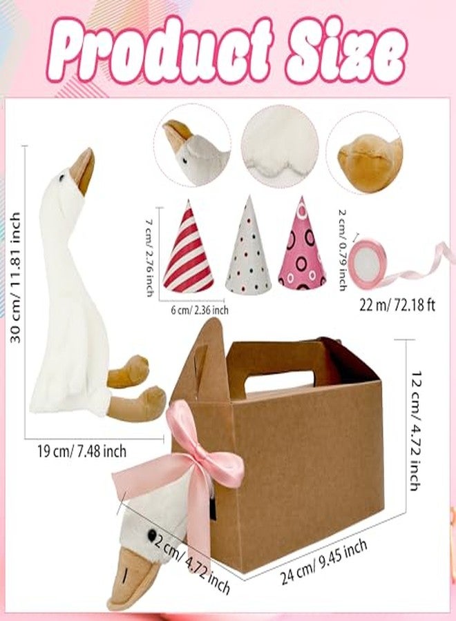 Flahard 28 Pcs One Silly Goose Party Favors Include 9 Mini Goose Plush Stuffed Animal 9 Boxes 9 Birthday Party Hats and 1 Roll Rope for Adopt a Goose Party Favors Birthday Gifts (Color Style 1) - Image 4