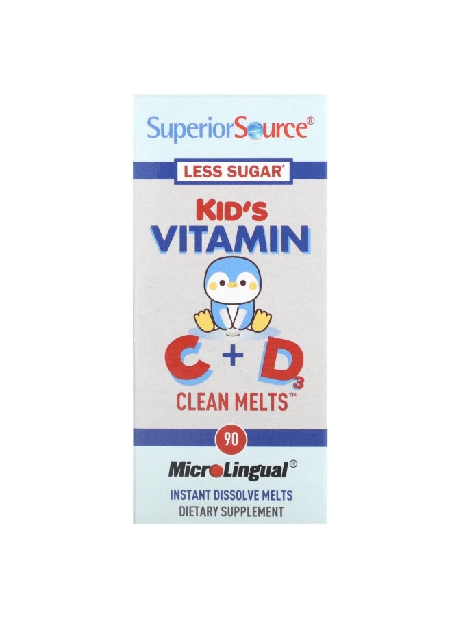 Superior Source Superior Source, Kid's Vitamin C + D Clean Melts, 90 Instant Dissolve Melts 