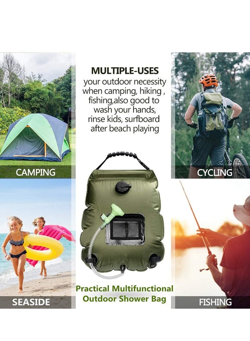 MIXDE Camping Shower,5 Gal/20L Solar Heating Camping Shower Bag with Removable Hose&On-Off Switchable Shower Head, Compact Camping Shower for Camping, Hiking, Traveling, Beach Swimming  - Image 5
