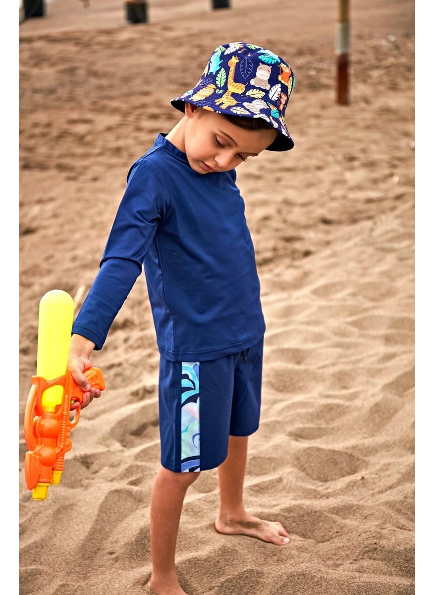 Marina Navy Blue Patterned Boy Shorts B2433  - Image 5